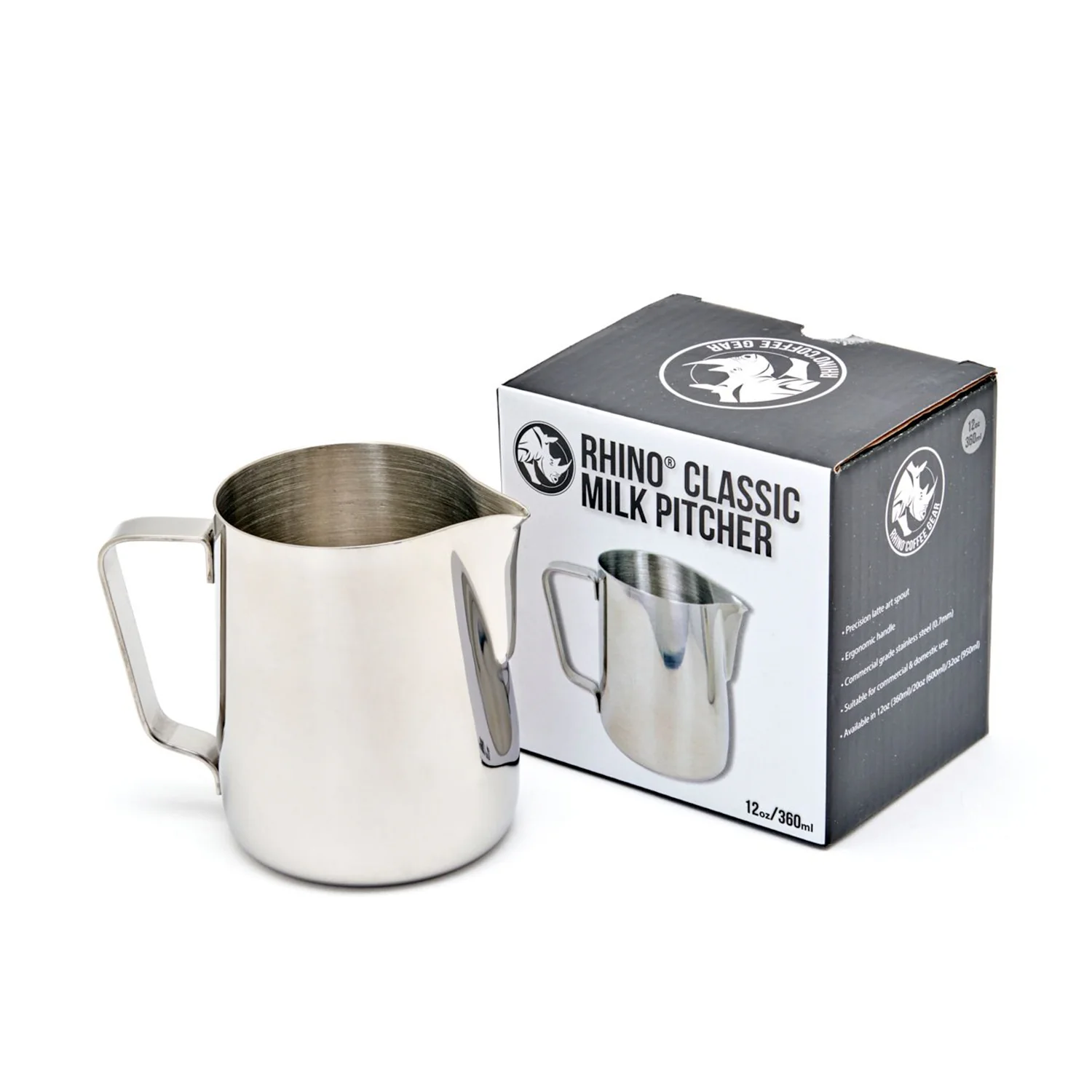 Rhinowares Classic Milk Jug 360ml/12oz