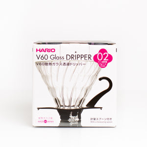 Hario V60 Glass Dripper 2 Cups Black