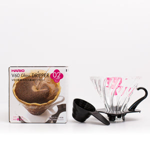 Hario V60 Glass Dripper 2 Cups Black