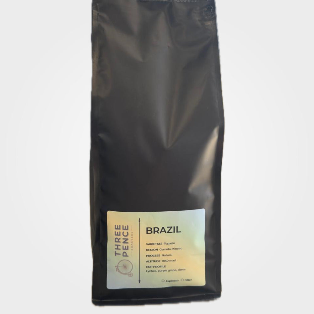 Three Pence Roasters Brazil Topazio single origin coffee bag
