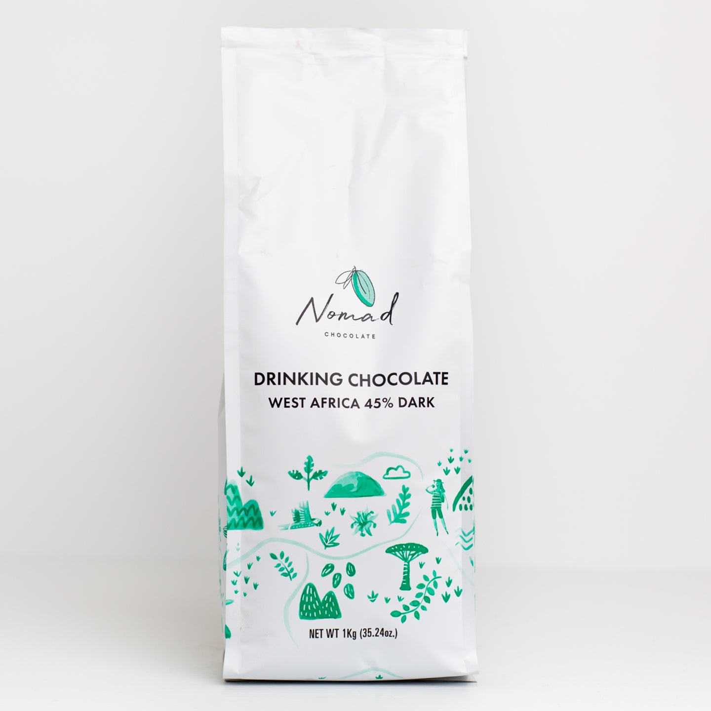 Nomad Drinking Chocolate 1kg – West African Blend 45%