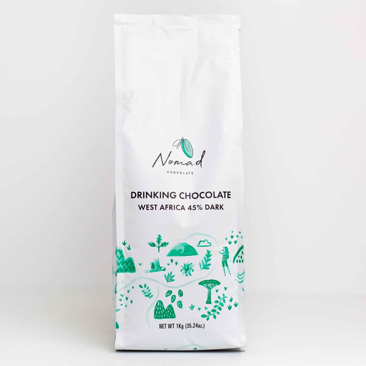 Nomad Drinking Chocolate 1kg – West African Blend 45%