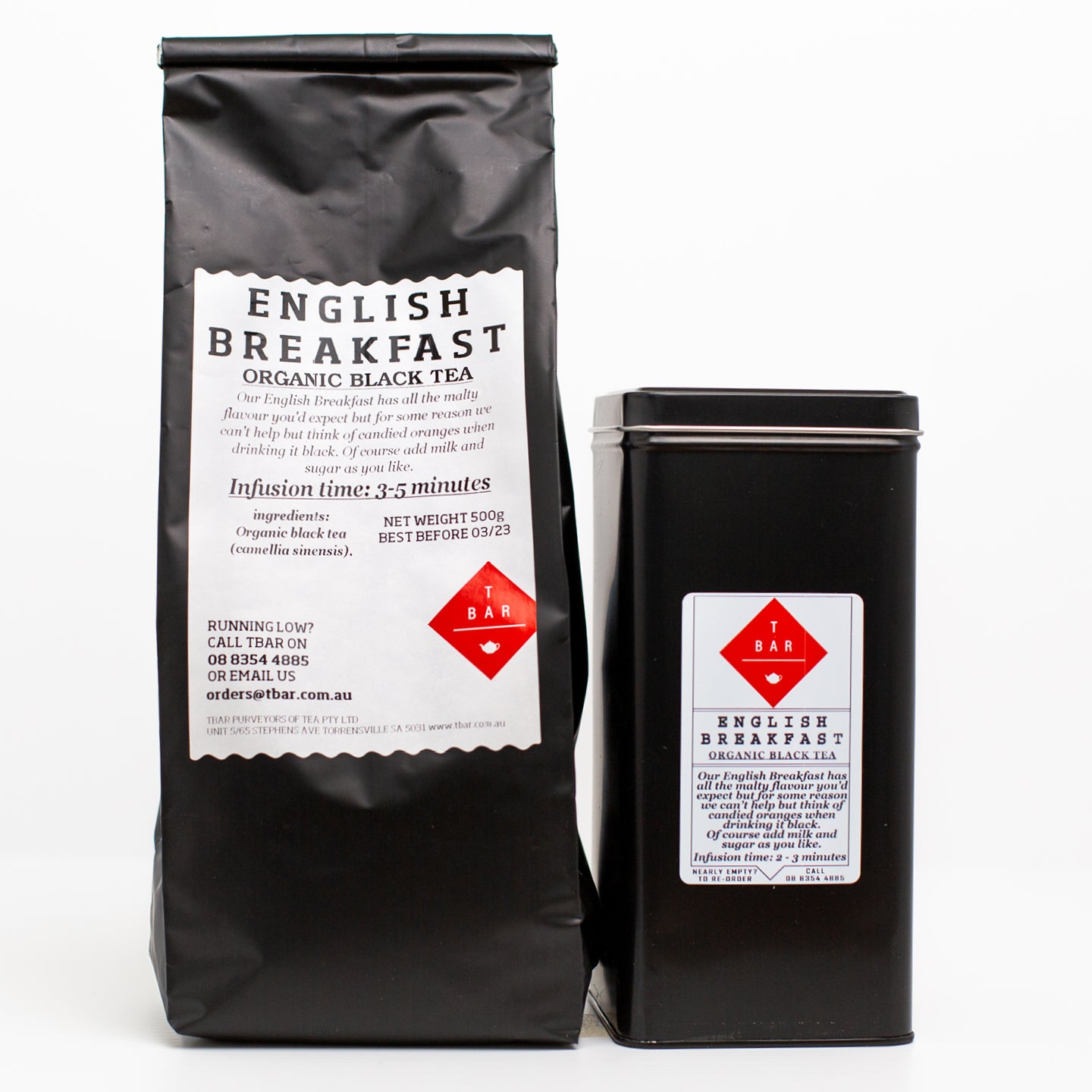 T-Bar English Breakfast Organic Loose Leaf Tea 500g